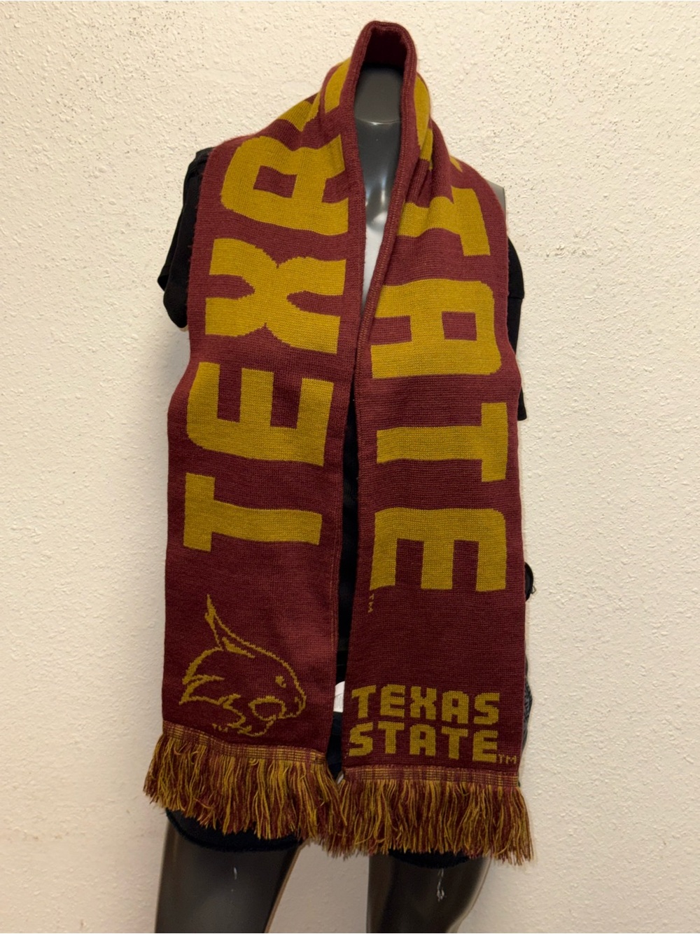 Texas State Maroon and Gold Knit Scarf